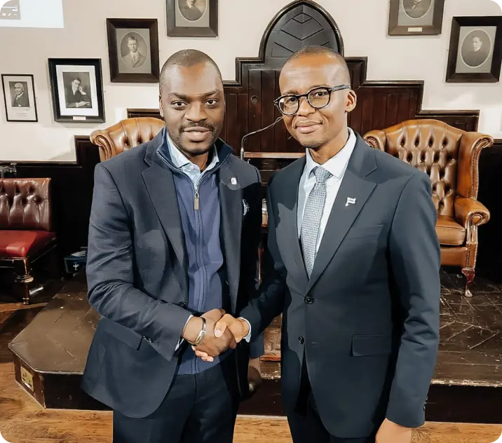 Adebissi Djogan with Ndaba Gaolathe